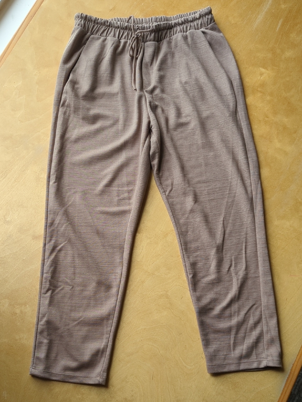 Zara Women's Drawstring Joggers in Taupe